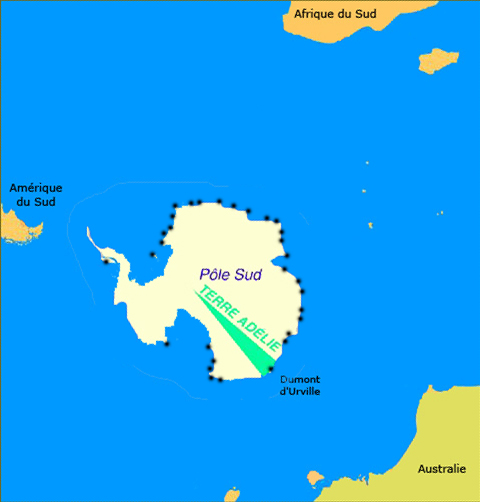 Carte de r�partition du Manchot empereur